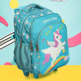 Novex Brand Unicorn Backpack with Trolly  (Sky Blue)
