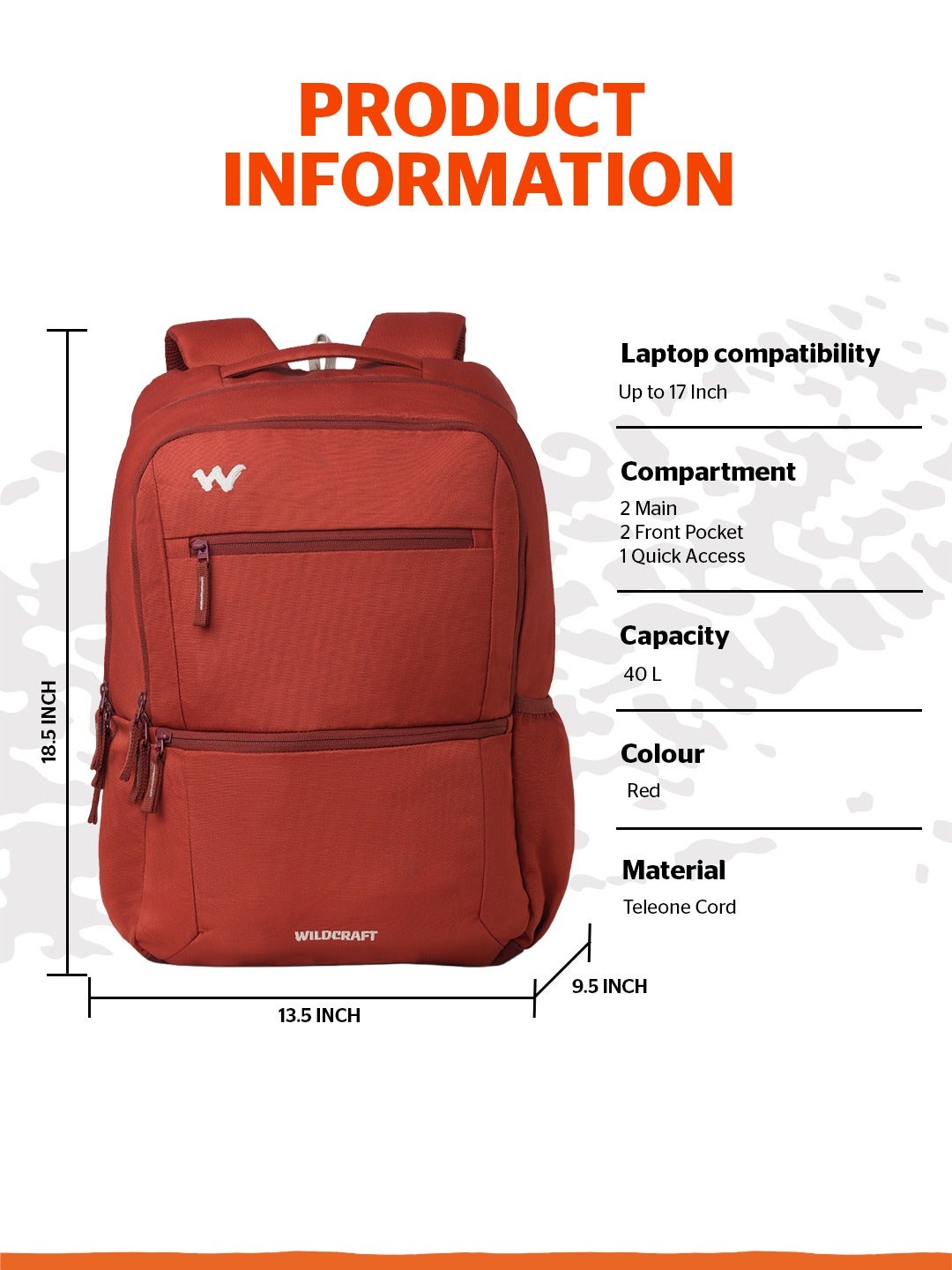 Wildcraft Ranger 40 (Red)