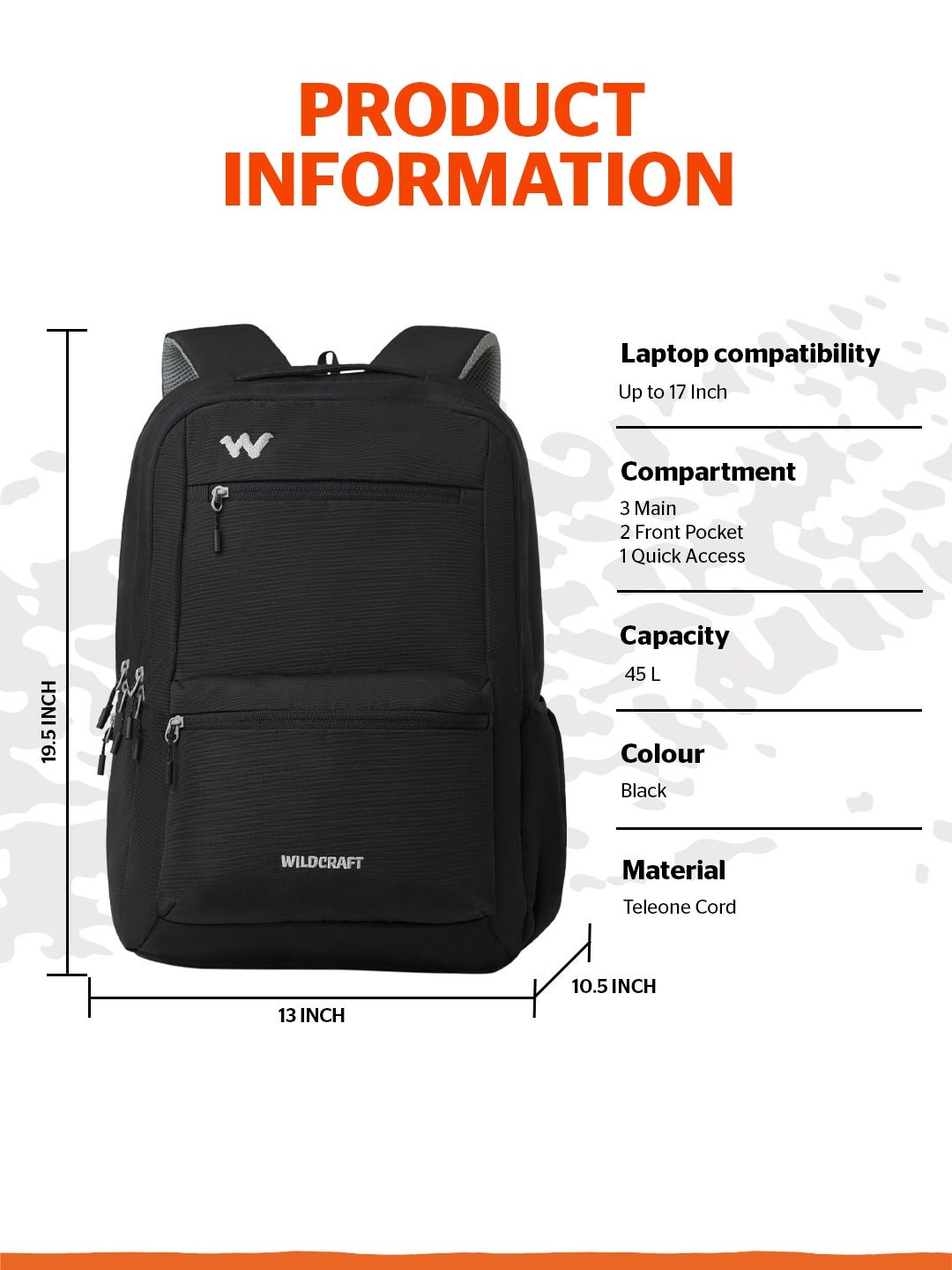 Wildcraft Ranger 45 (Black)