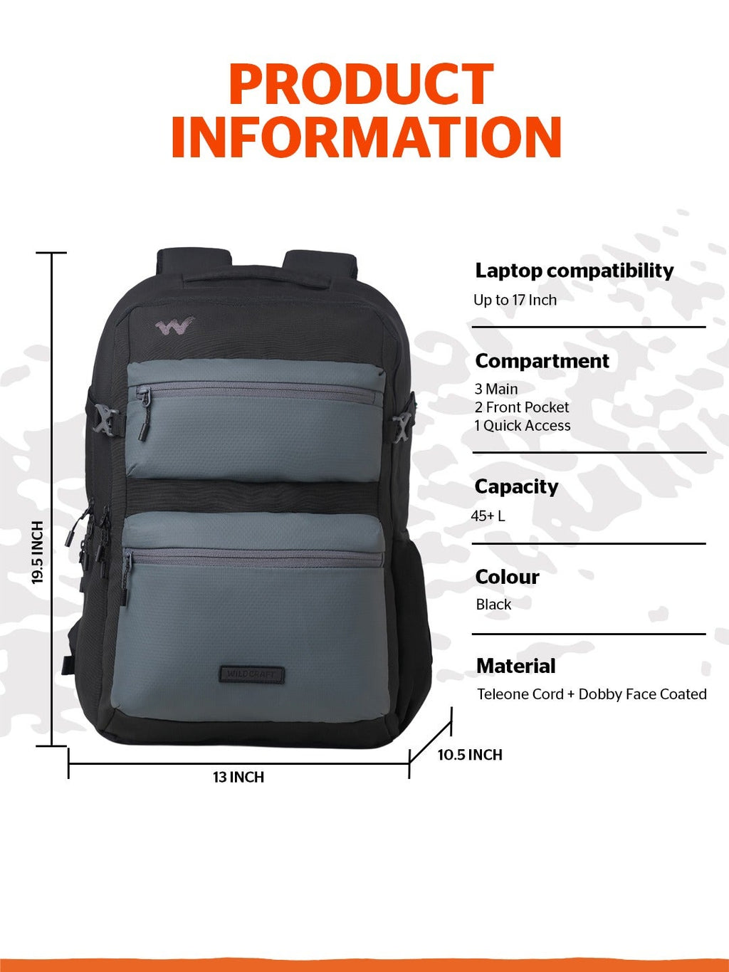 Wildcraft Ranger 45 (Black)
