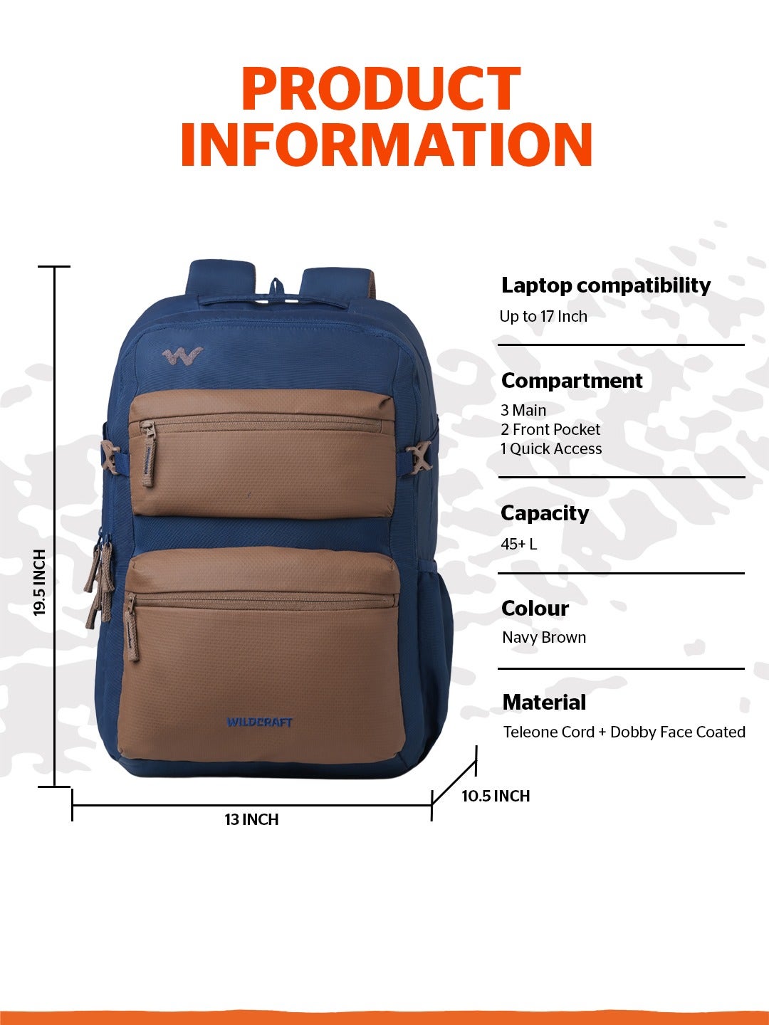 Wildcraft Ranger 45 (Navy & Brown)
