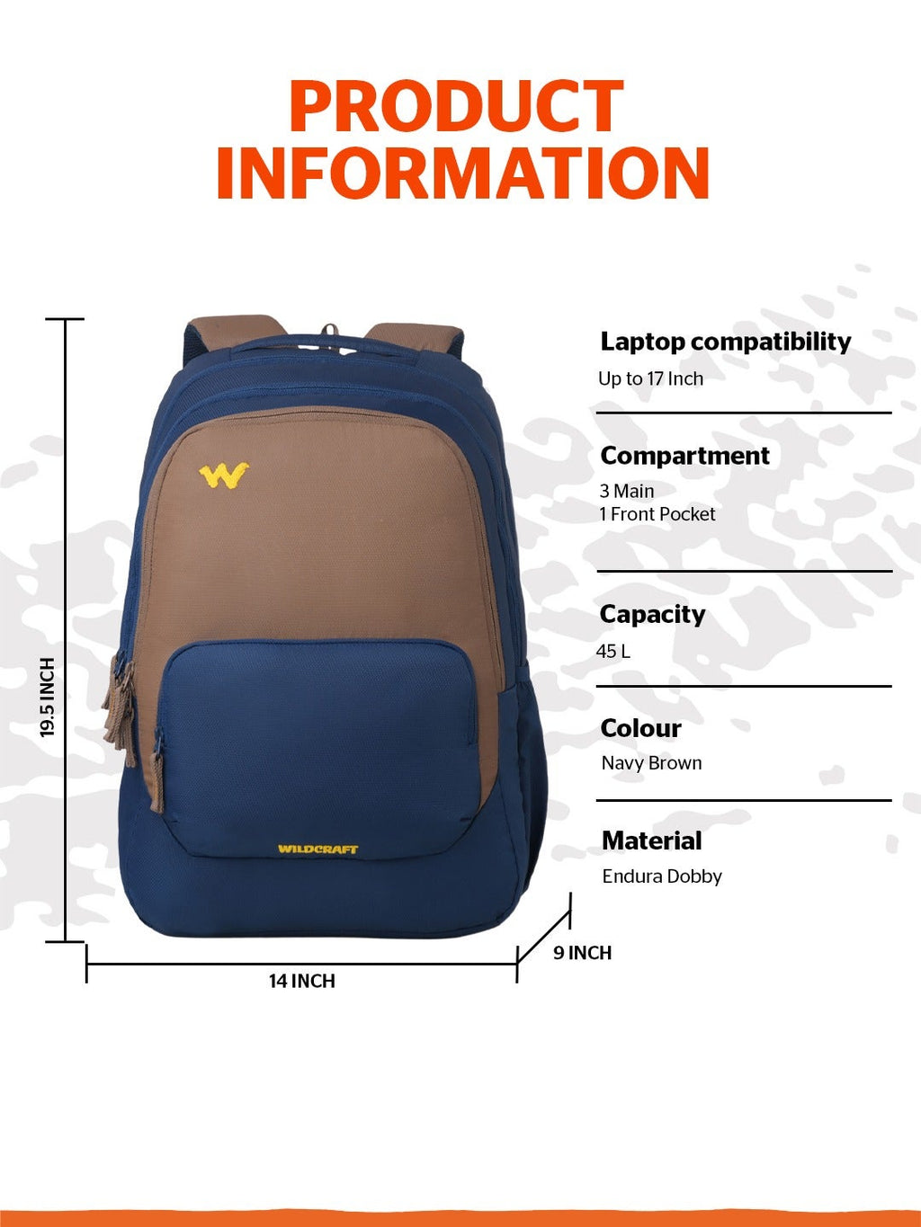 Wildcraft Outlander 45 (Navy & Brown)