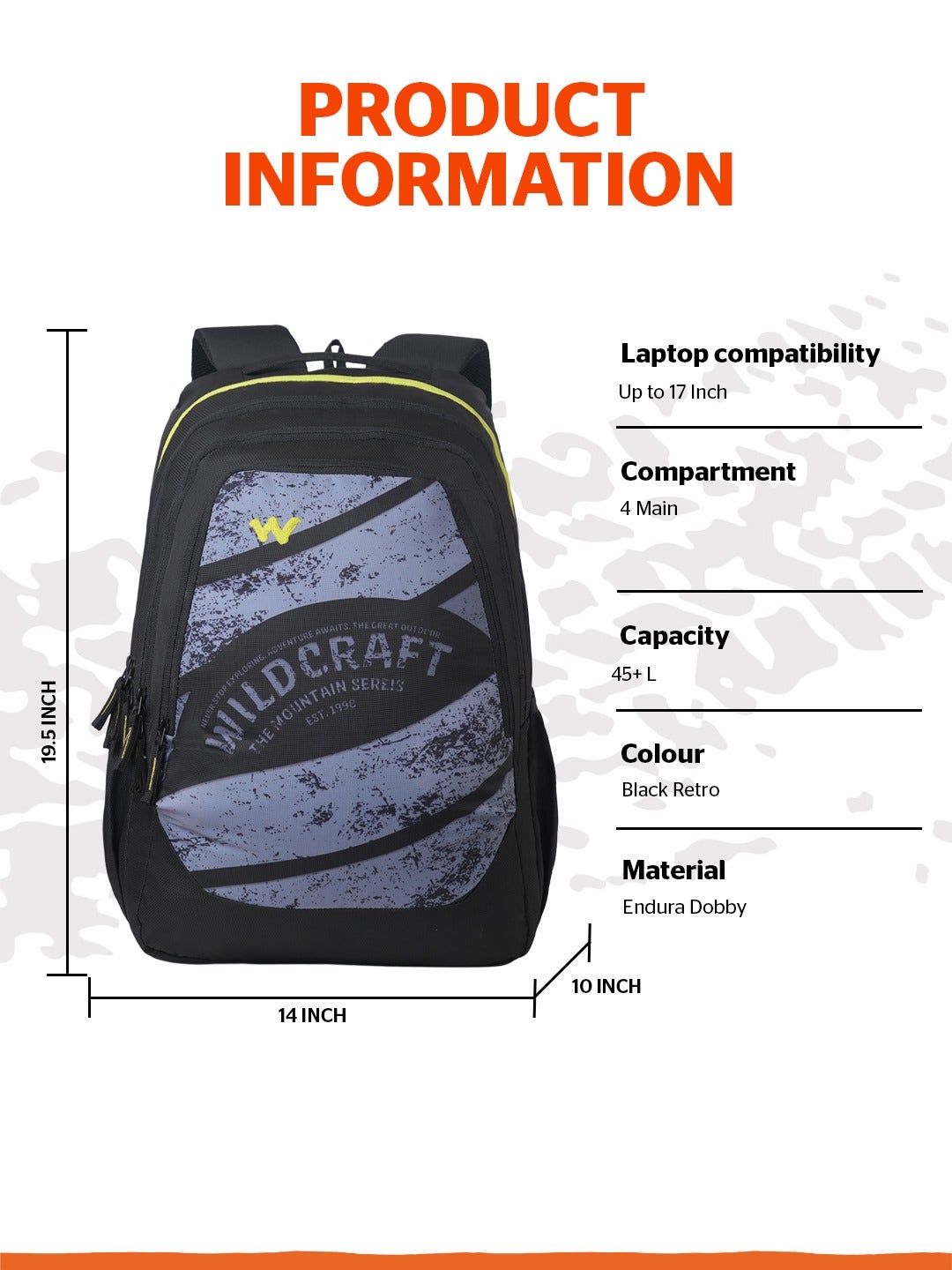 Wildcraft Outlander 45 (Black & Retro)