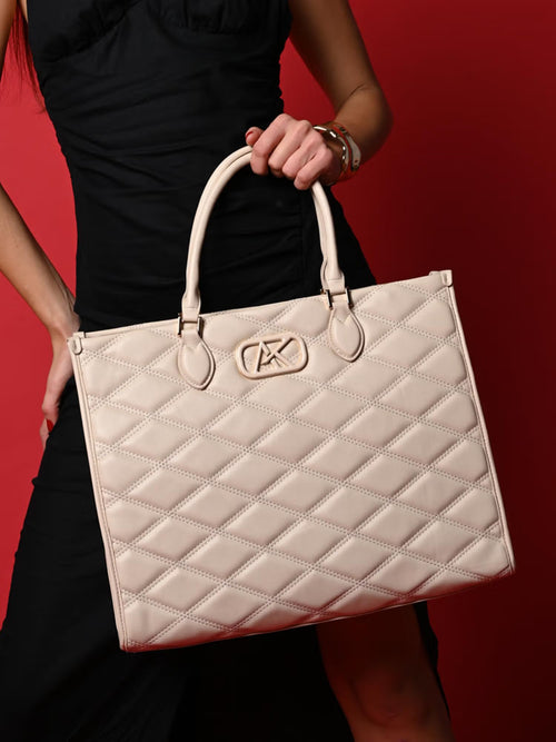 Akiki Padding medium Box Satchal (Off Whate)