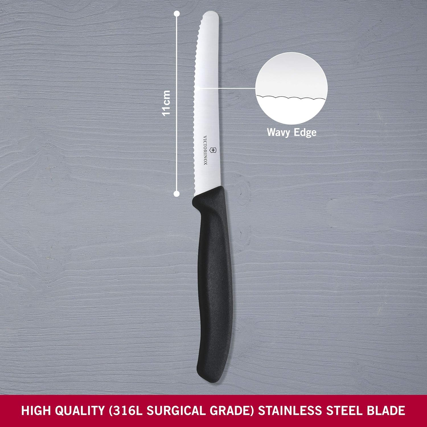 Victorinox Swiss Classic Tomato & Table Knife (Black)