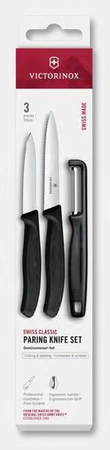 Victorinox Swiss Classic Paring Knife Set With I Peeler 3 Pcs (Black)