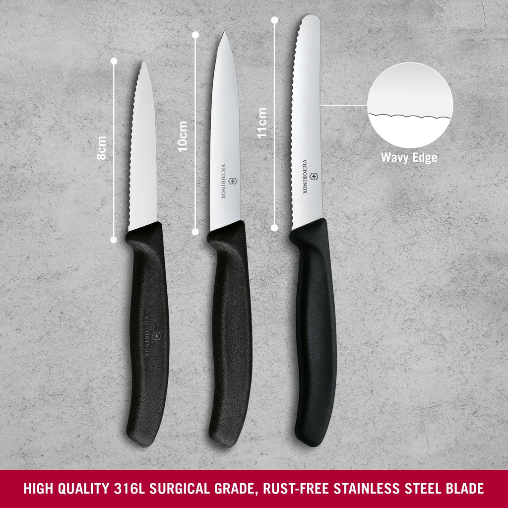 Victorinox Swiss Classic Parring Knife Set 3 (Black)