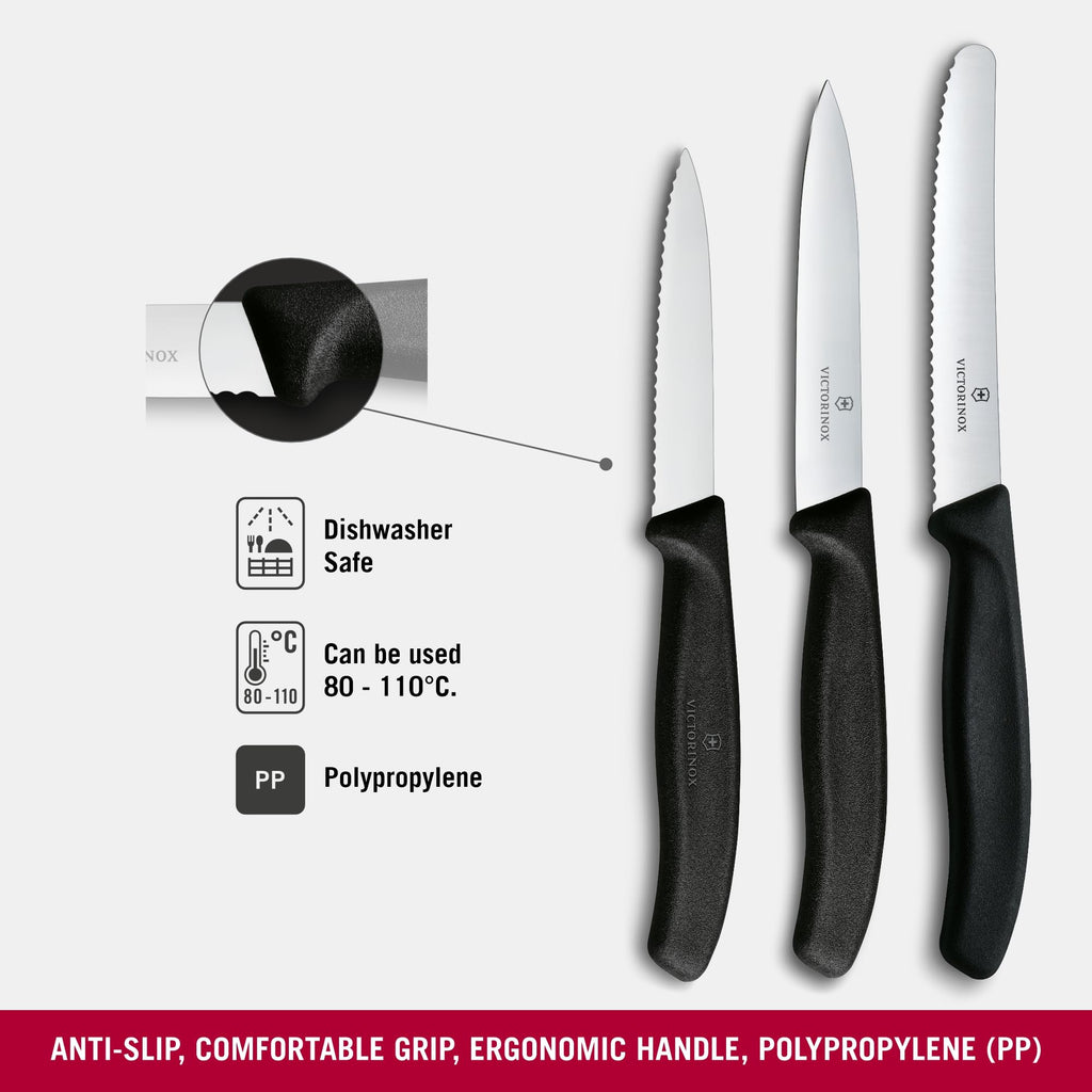Victorinox Swiss Classic Parring Knife Set 3 (Black)
