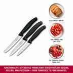 Victorinox Swiss Classic Parring Knife Set 3 (Black)
