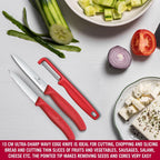Victorinox Swiss Classic Paring Knife Set With I Peeler 3 Pcs (Red)