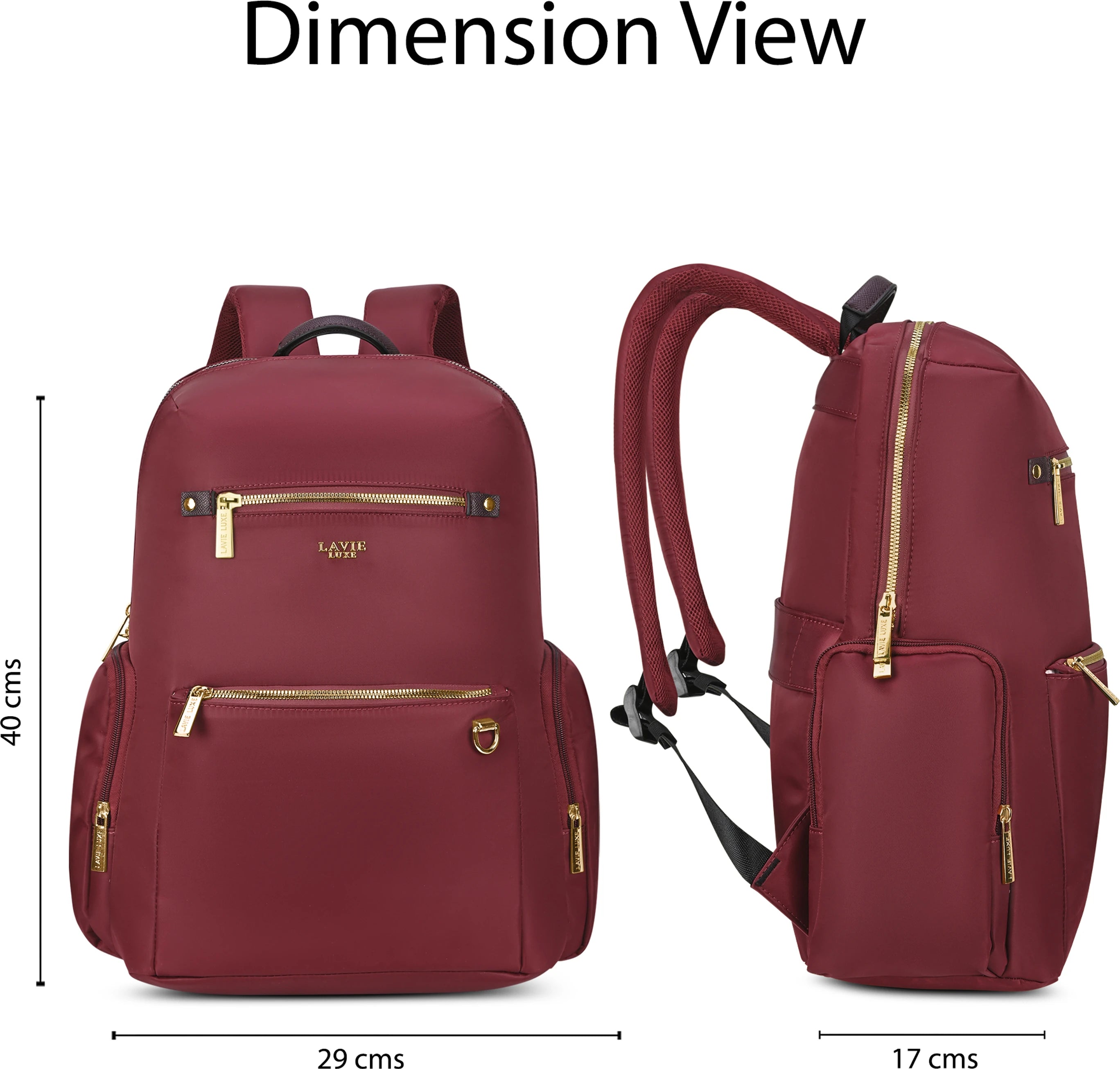 Lavie Luxe Zenia Laptop Bag Pack (Maroon)