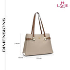 Lavie Paris Camelia 3c Lg Satchel (Beige)