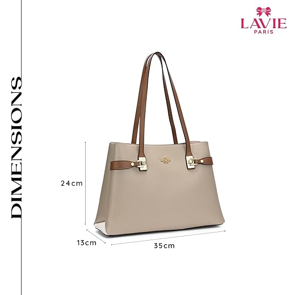 Lavie Paris Camelia 3c Lg Satchel (Beige)