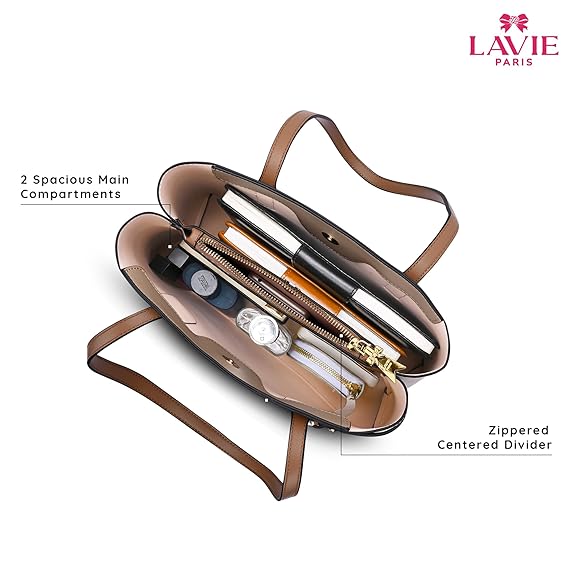 Lavie Paris Camelia 3c Lg Satchel (Beige)