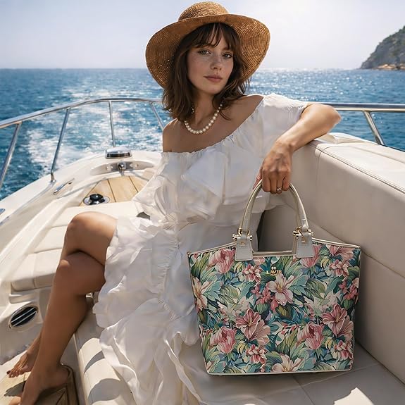 Lavie Paris Fleur Large Tote (Green)