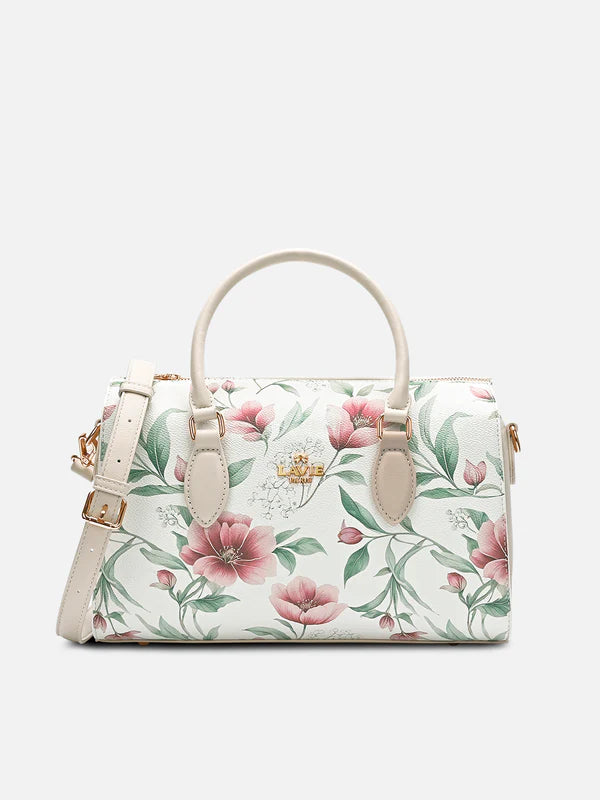 Lavie Paris Fleur Medium Satchel (White)