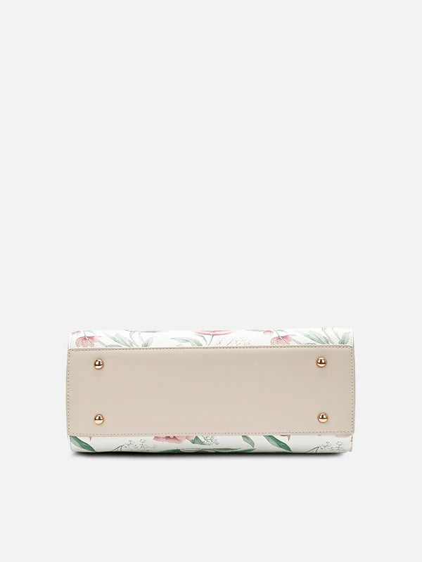 Lavie Paris Fleur Medium Satchel (White)