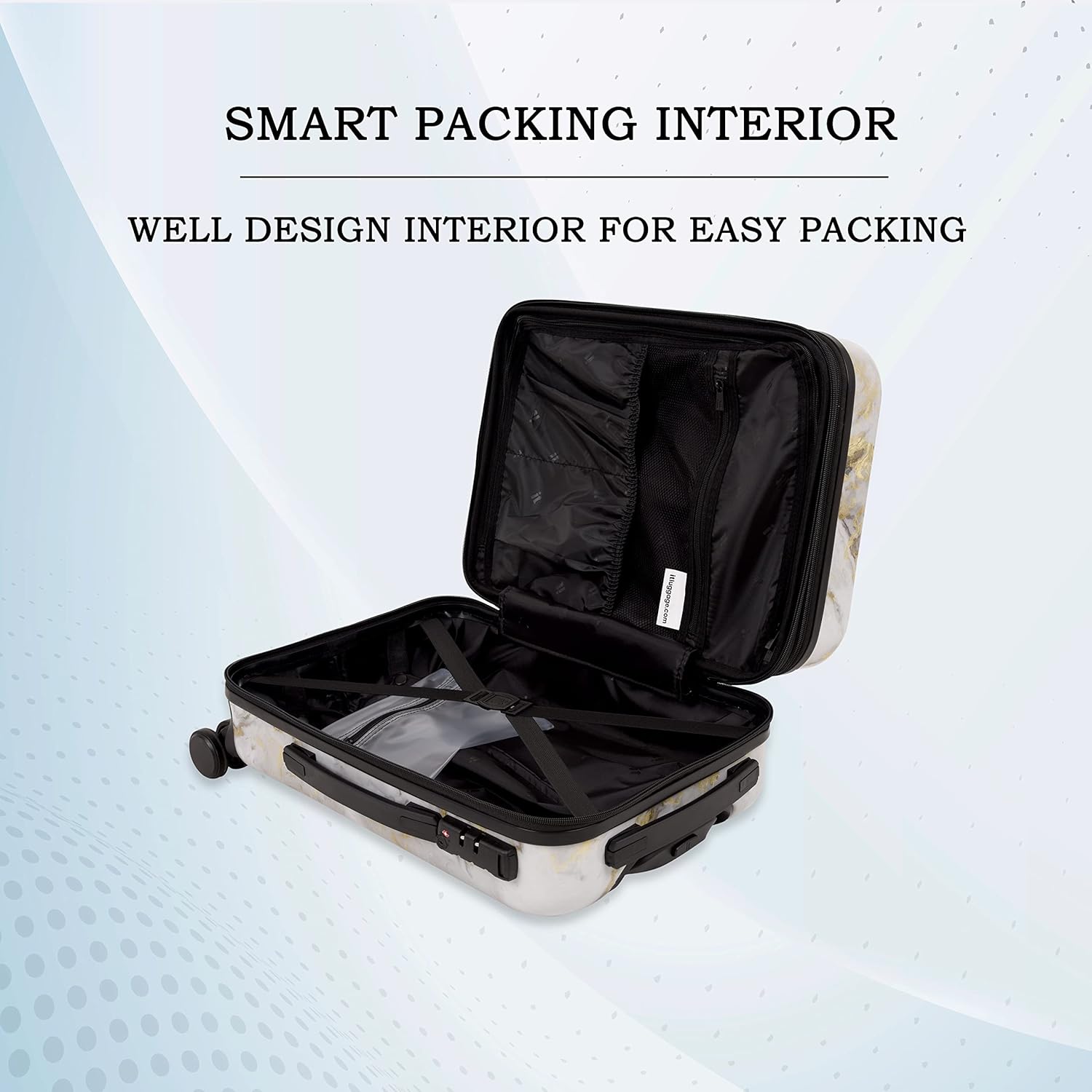 IT Luggage Sheen (Gold Greyscale Marble)