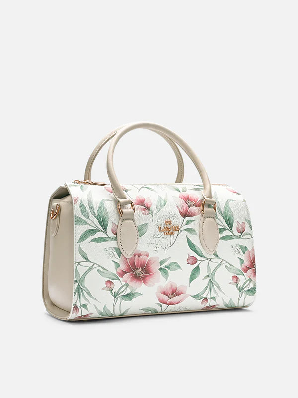 Lavie Paris Fleur Medium Satchel (White)