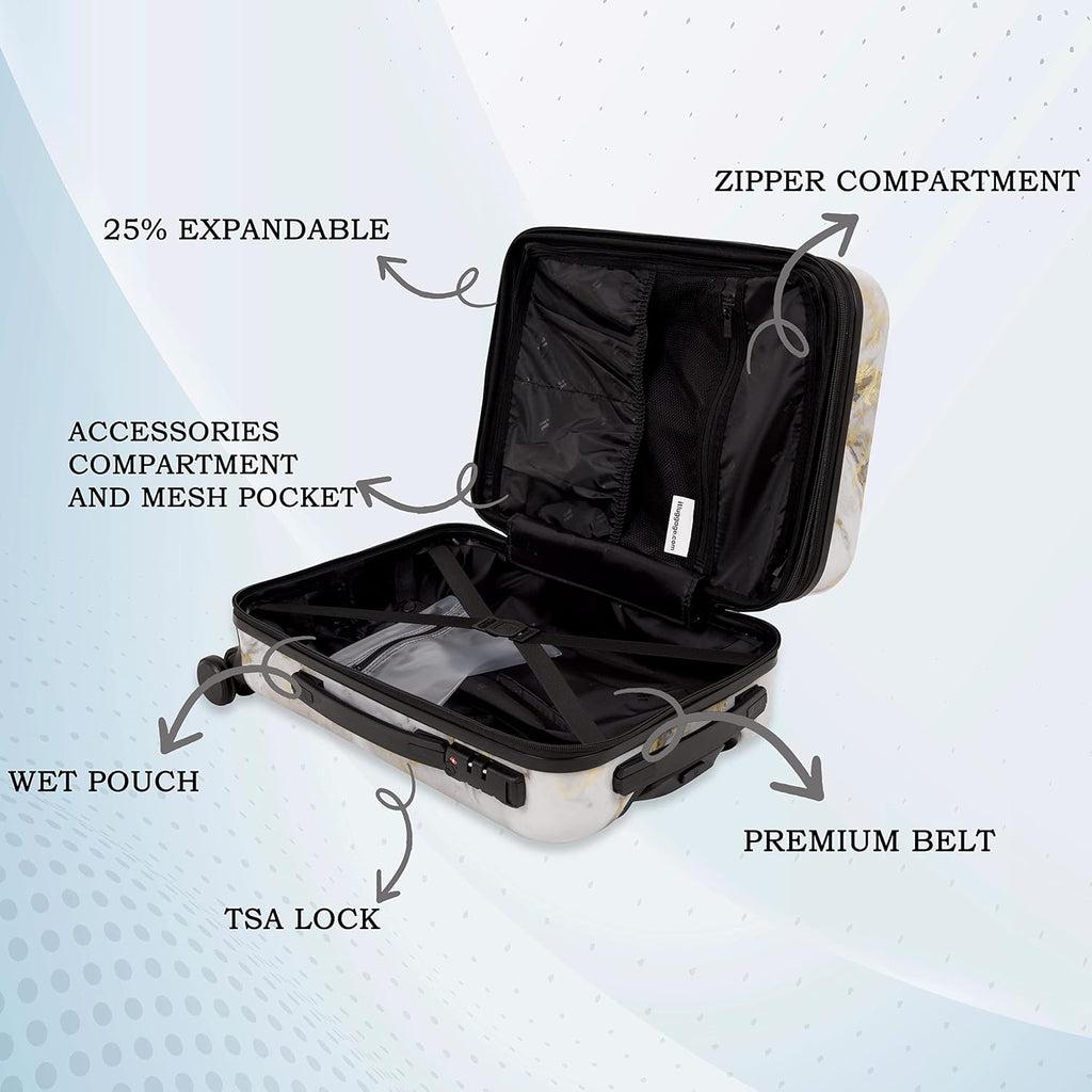 IT Luggage Sheen (Gold Greyscale Marble)