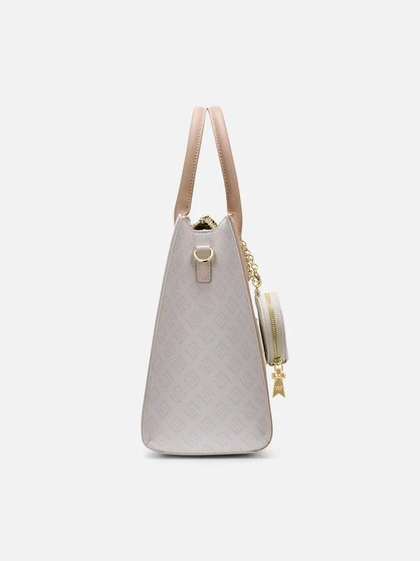 Lavie Paris Jade Large Monogram Satchel (Beige)