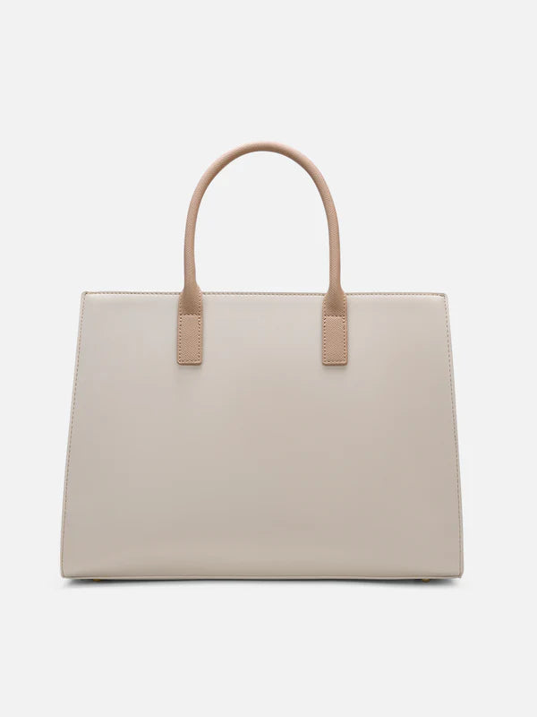 Lavie Paris Jade Large Monogram Satchel (Beige)