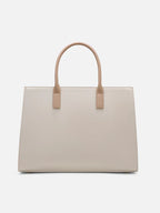 Lavie Paris Jade Large Monogram Satchel (Beige)