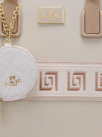 Lavie Paris Jade Large Monogram Satchel (Beige)