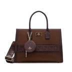 Lavie Paris Jade Large Monogram Satchel (Brown)
