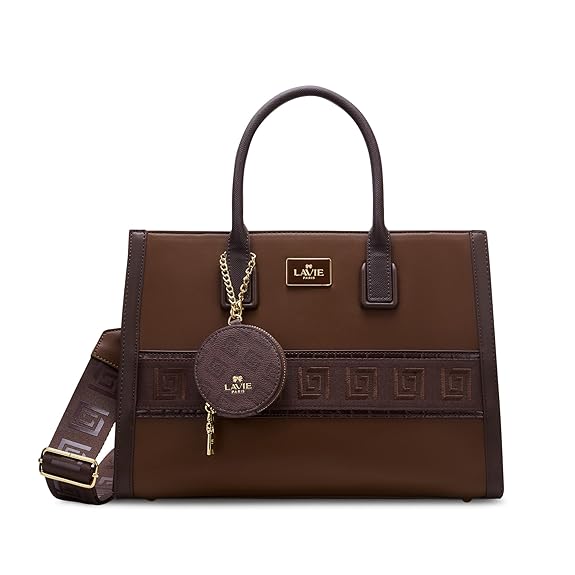 Lavie Paris Jade Large Monogram Satchel (Brown)