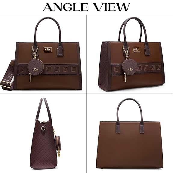Lavie Paris Jade Large Monogram Satchel (Brown)