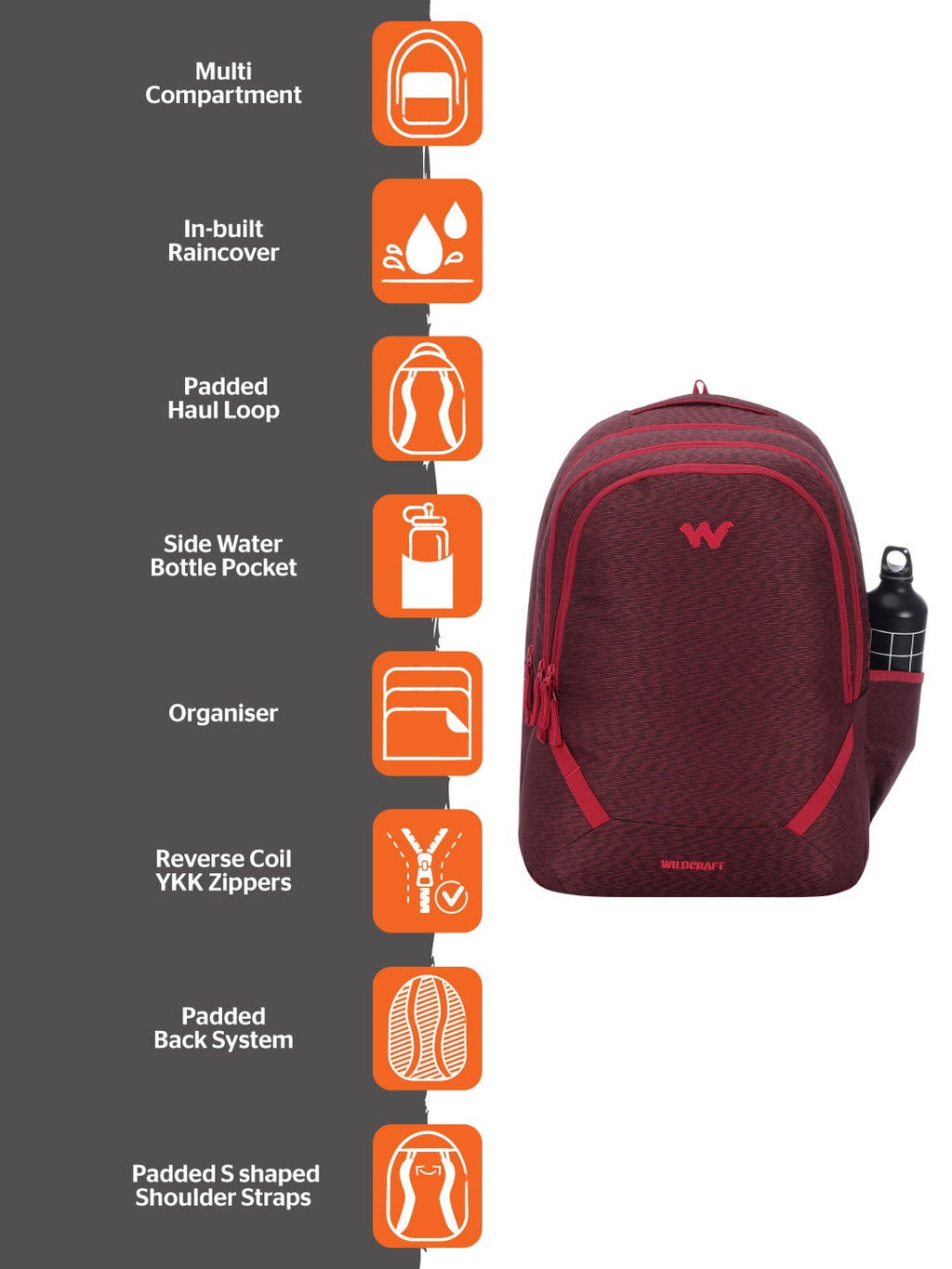 Wildcraft Bravo 45 (Red)