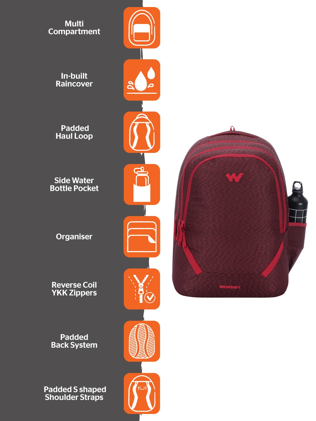 Wildcraft Bravo 45 (Red)