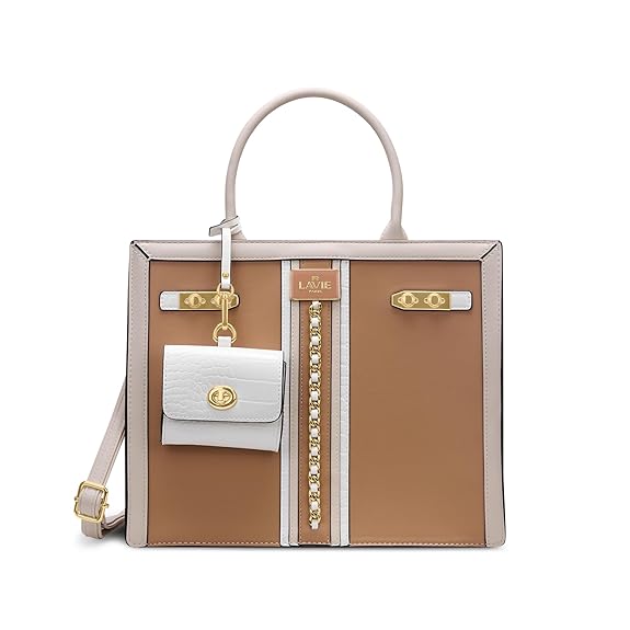 Lavie Paris Louvre Large Chain Satchel (Beige)