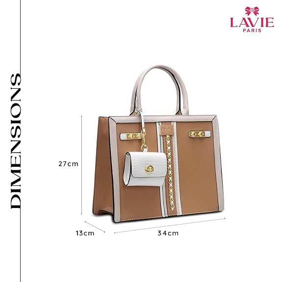 Lavie Paris Louvre Large Chain Satchel (Beige)