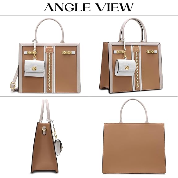 Lavie Paris Louvre Large Chain Satchel (Beige)