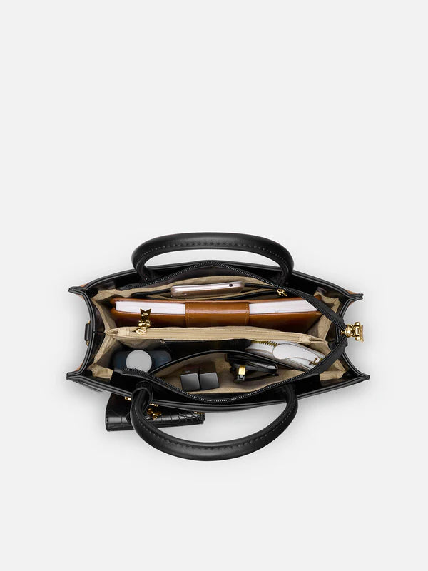 Lavie Paris Louvre Medium Satchel (Beige & Black)