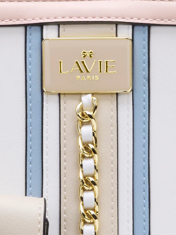 Lavie Paris Louvre Medium Satchel (White & Blue)