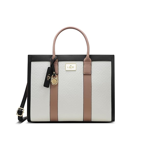 Lavie Paris Eloise Large Box Satchel (Beige & Black)