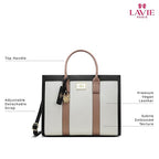 Lavie Paris Eloise Large Box Satchel (Beige & Black)
