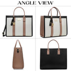 Lavie Paris Eloise Large Box Satchel (Beige & Black)