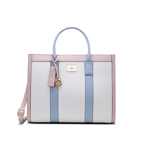 Lavie Paris Eloise Large Box Satchel (Beige & Blue)