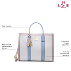 Lavie Paris Eloise Large Box Satchel (Beige & Blue)