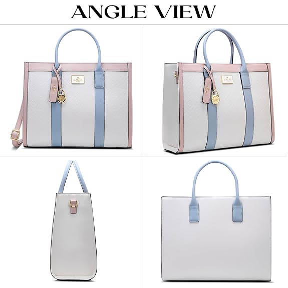 Lavie Paris Eloise Large Box Satchel (Beige & Blue)