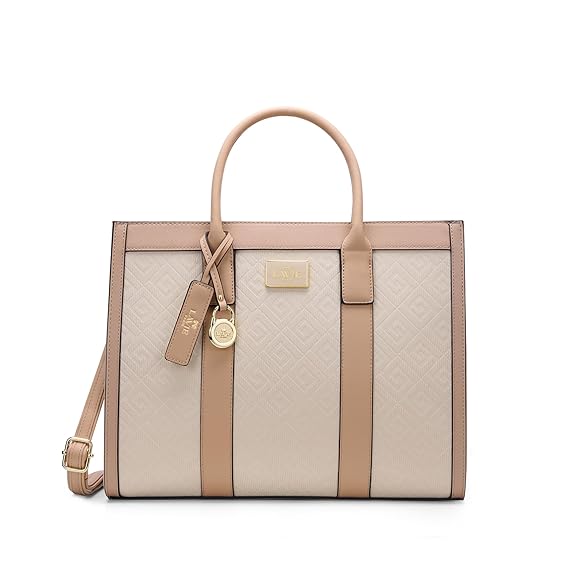 Lavie Paris Eloise Large Box Satchel (Beige & Tan)