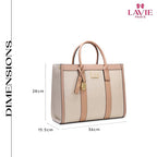 Lavie Paris Eloise Large Box Satchel (Beige & Tan)