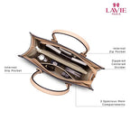 Lavie Paris Eloise Large Box Satchel (Beige & Tan)