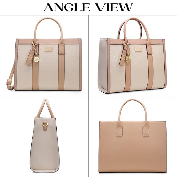 Lavie Paris Eloise Large Box Satchel (Beige & Tan)