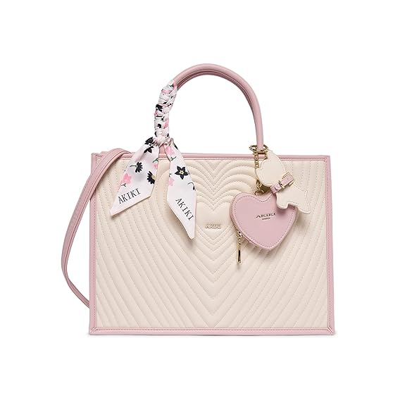Akiki Heartley Medium Satchel (Beige)