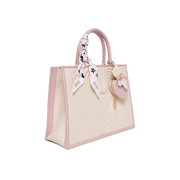 Akiki Heartley Large Box Satchel (Beige)